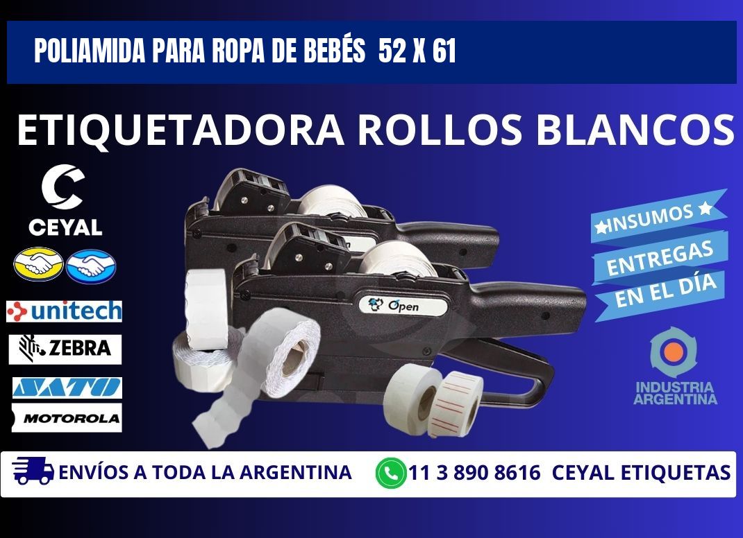 POLIAMIDA PARA ROPA DE BEBÉS  52 x 61