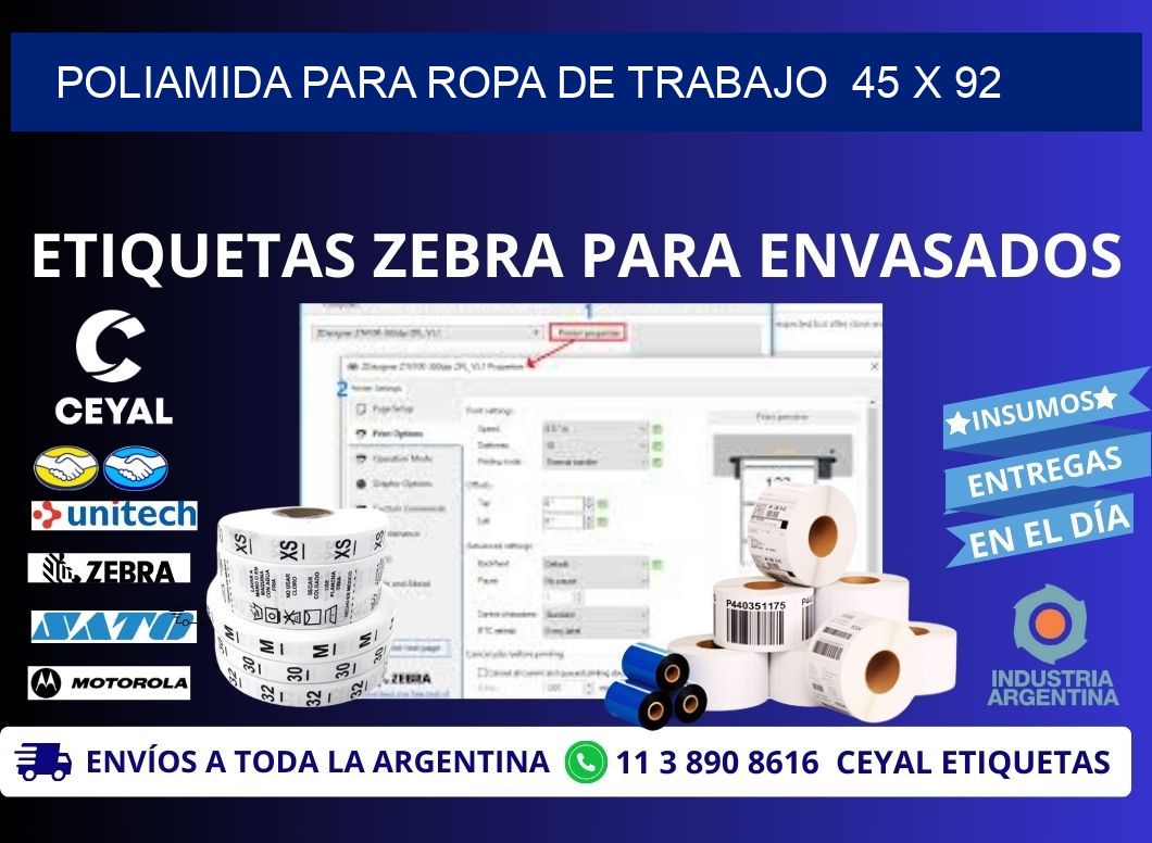 POLIAMIDA PARA ROPA DE TRABAJO  45 x 92