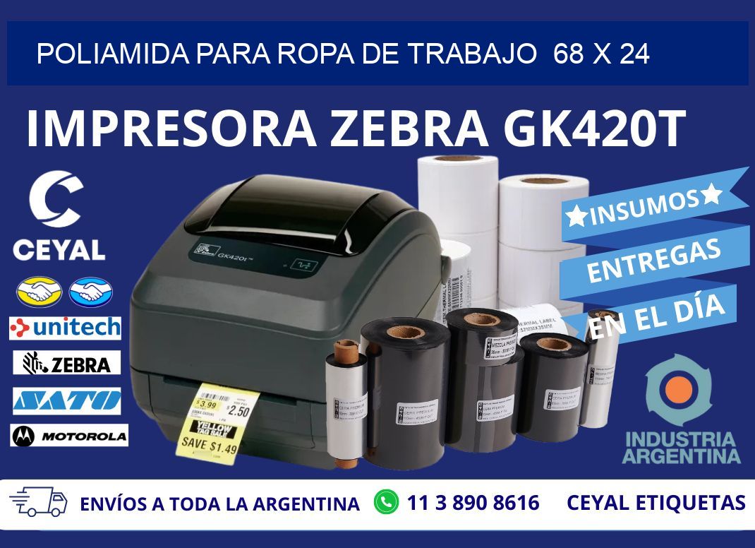 POLIAMIDA PARA ROPA DE TRABAJO  68 x 24
