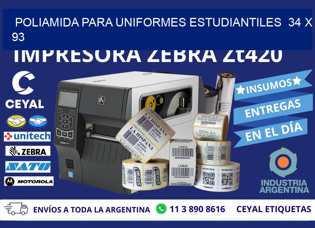 POLIAMIDA PARA UNIFORMES ESTUDIANTILES  34 x 93