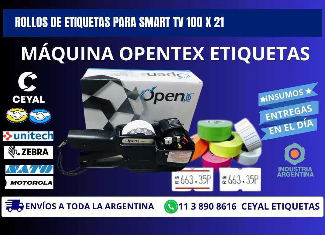 ROLLOS DE ETIQUETAS PARA SMART TV 100 x 21