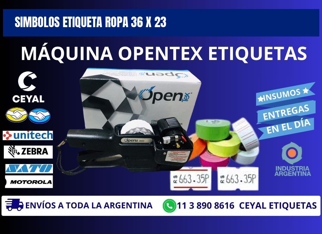 SIMBOLOS ETIQUETA ROPA 36 x 23