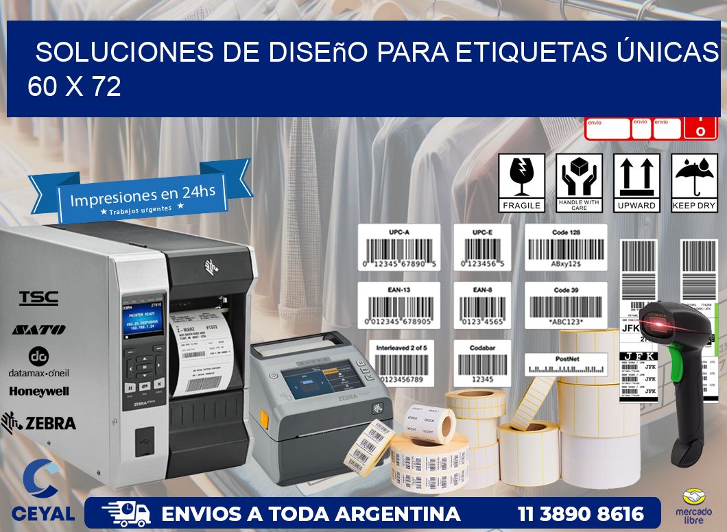 Soluciones de Diseño para Etiquetas Únicas 60 x 72