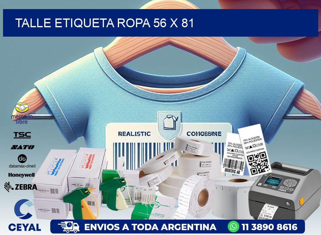 TALLE ETIQUETA ROPA 56 x 81