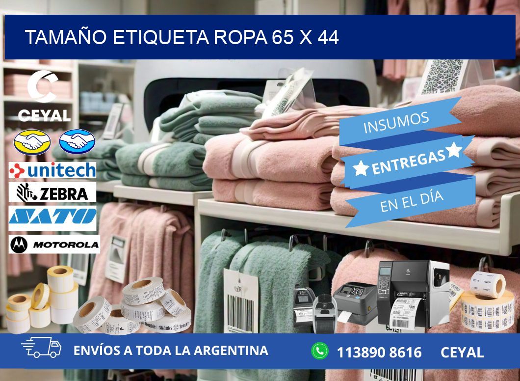 TAMAÑO ETIQUETA ROPA 65 x 44
