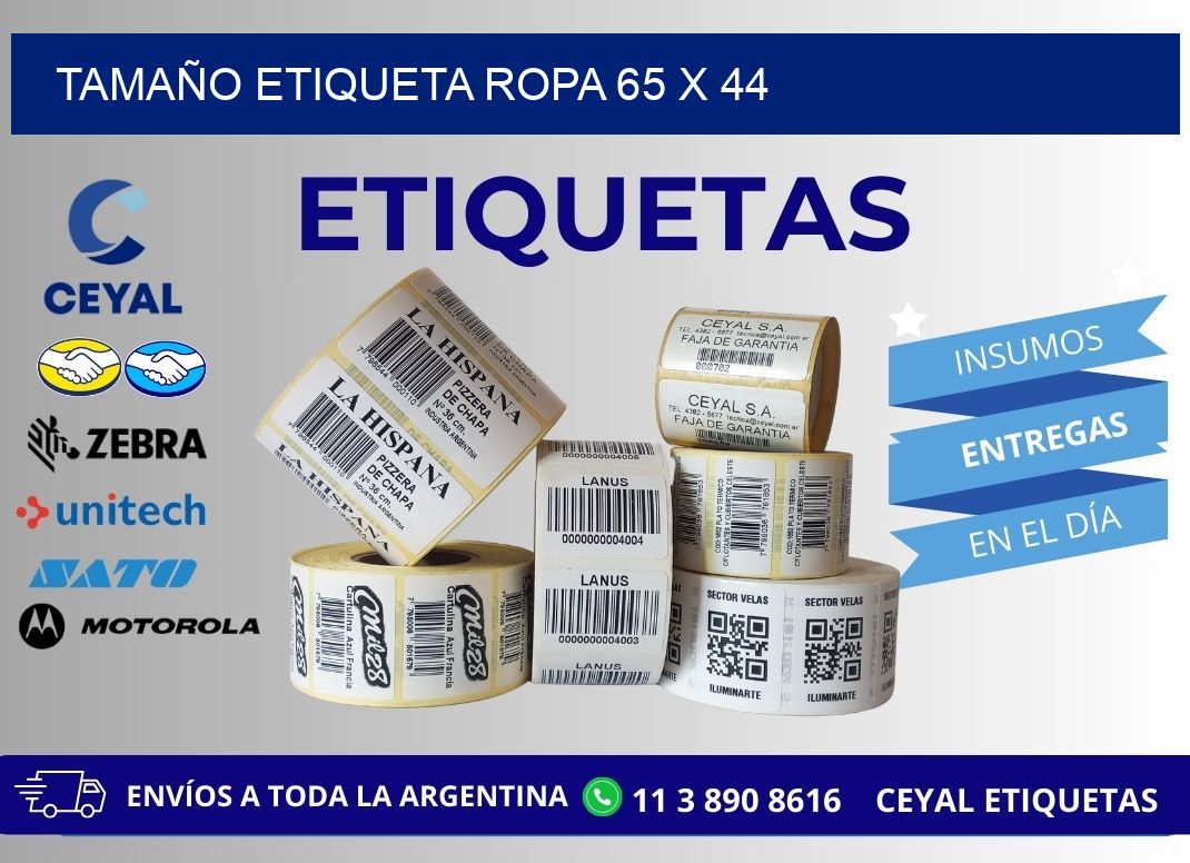 TAMAÑO ETIQUETA ROPA 65 x 44