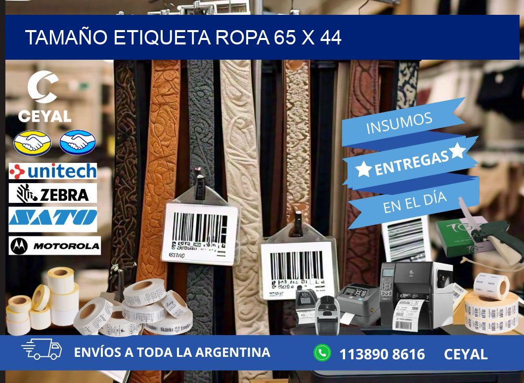 TAMAÑO ETIQUETA ROPA 65 x 44
