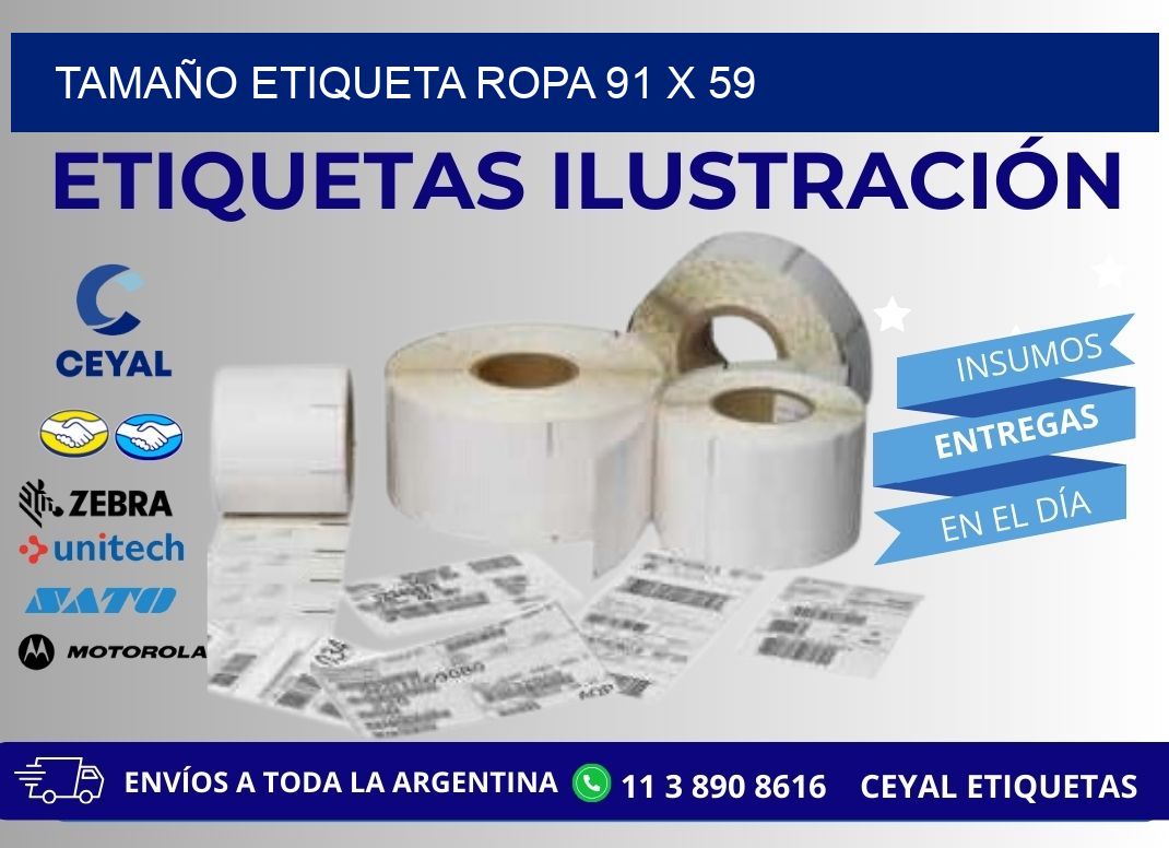 TAMAÑO ETIQUETA ROPA 91 x 59