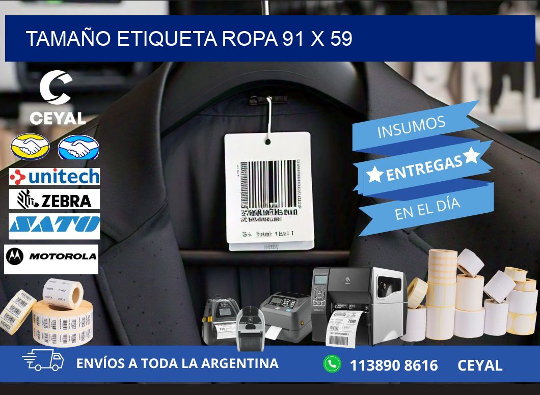 TAMAÑO ETIQUETA ROPA 91 x 59