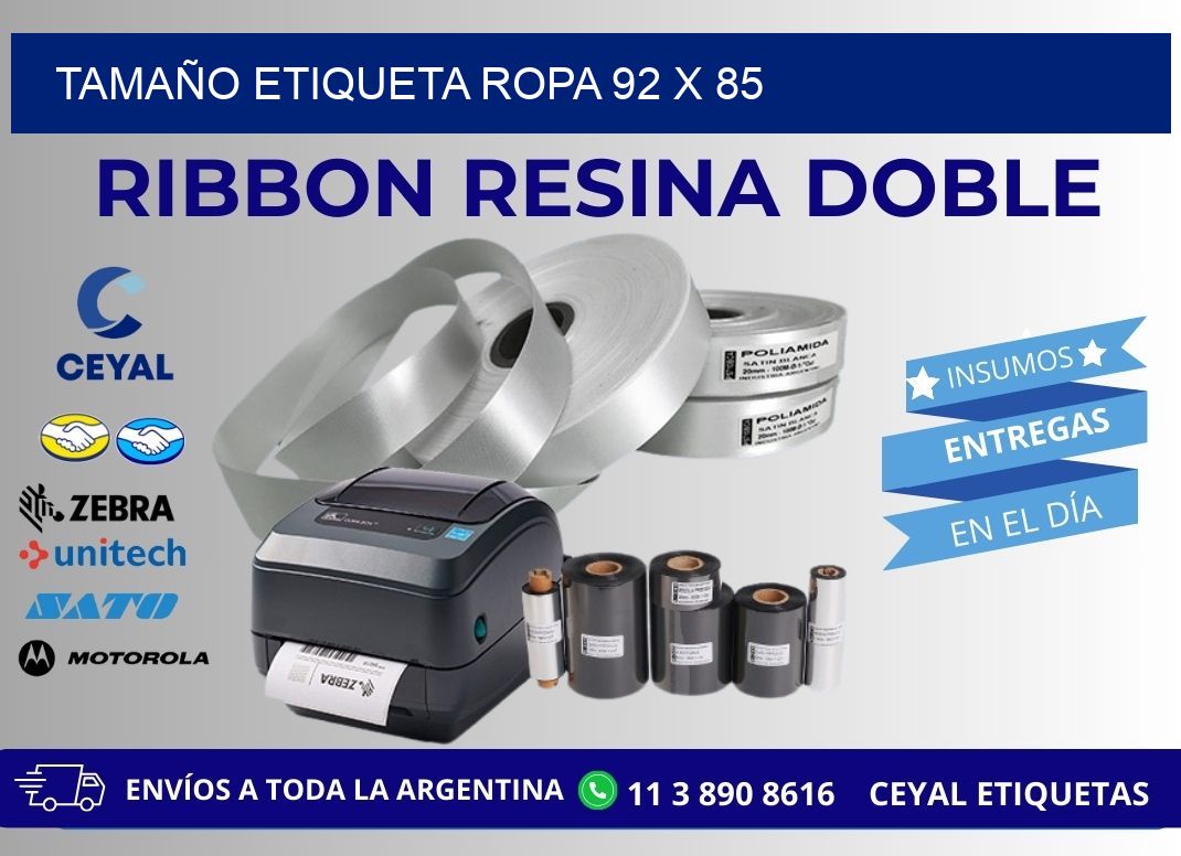 TAMAÑO ETIQUETA ROPA 92 x 85