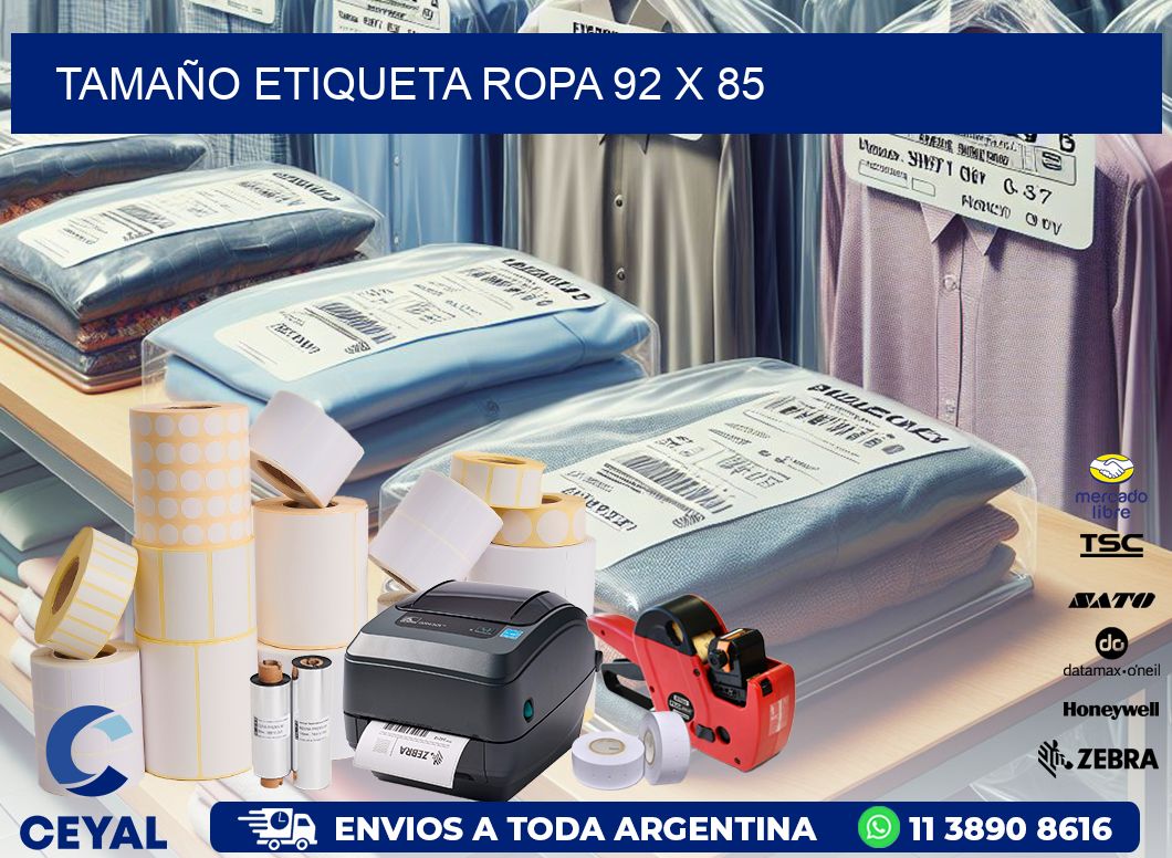 TAMAÑO ETIQUETA ROPA 92 x 85