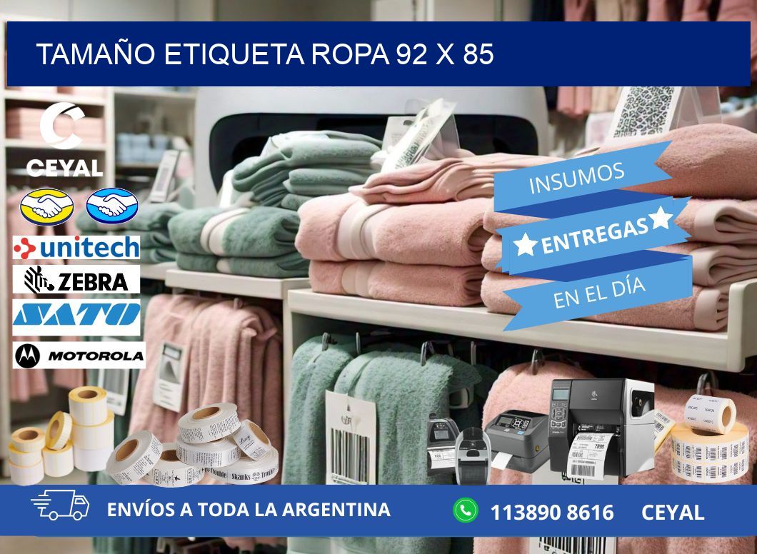TAMAÑO ETIQUETA ROPA 92 x 85