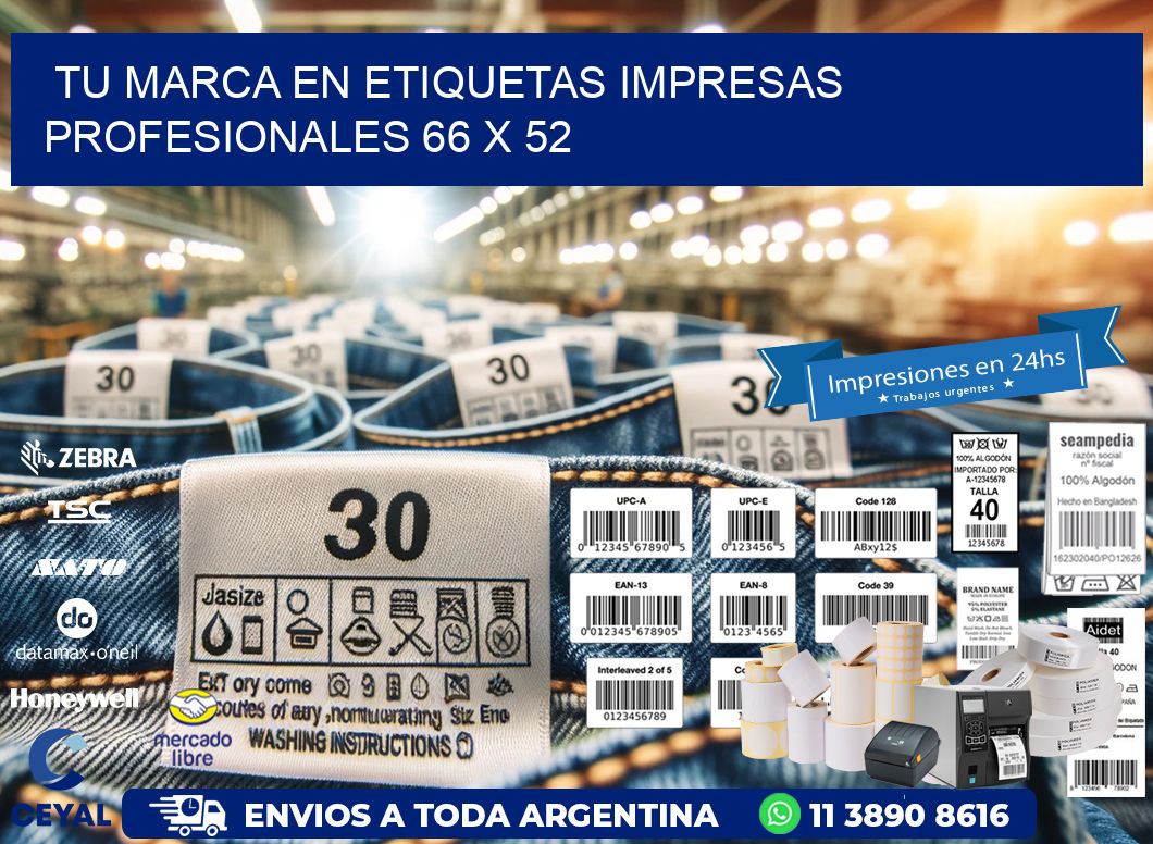 Tu Marca en Etiquetas Impresas Profesionales 66 x 52