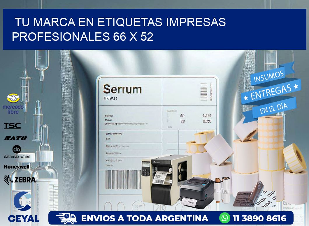 Tu Marca en Etiquetas Impresas Profesionales 66 x 52