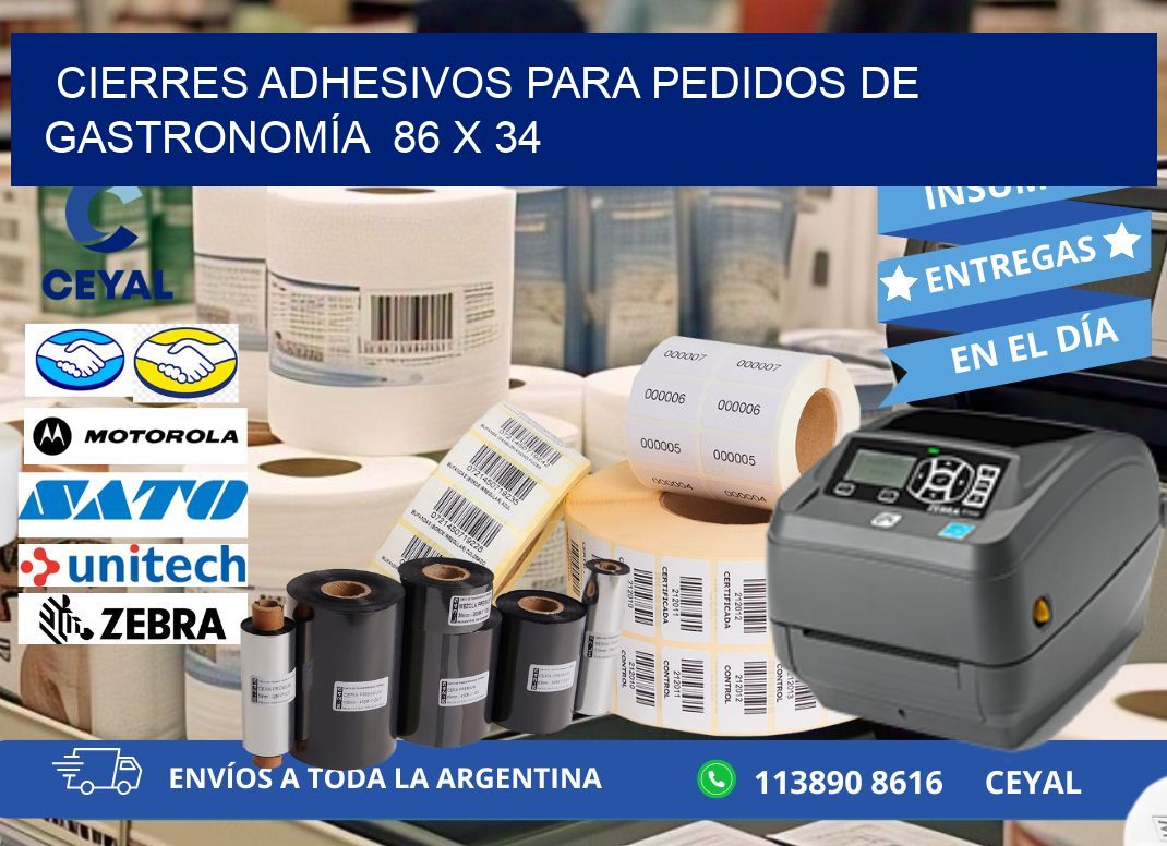 CIERRES ADHESIVOS PARA PEDIDOS DE GASTRONOMÍA 86 x 34