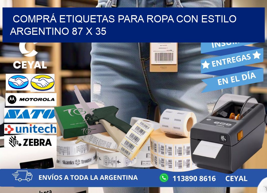 COMPRÁ ETIQUETAS PARA ROPA CON ESTILO ARGENTINO 87 x 35