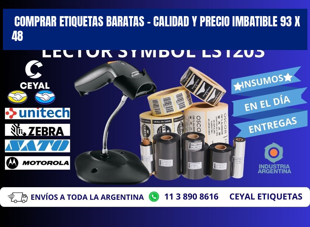 COMPRAR ETIQUETAS BARATAS – CALIDAD Y PRECIO IMBATIBLE 93 x 48