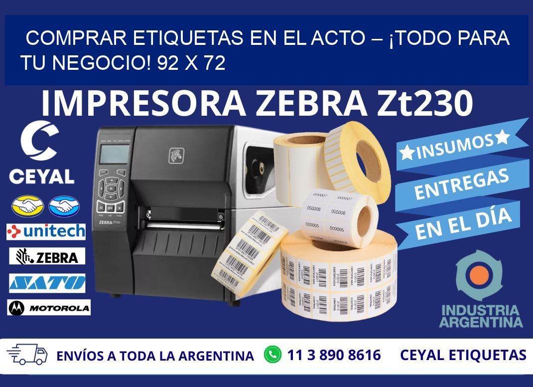 COMPRAR ETIQUETAS EN EL ACTO – ¡TODO PARA TU NEGOCIO! 92 x 72