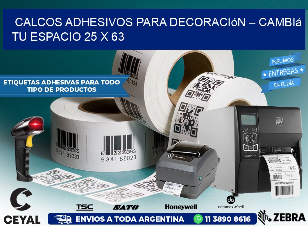 Calcos Adhesivos para Decoración – Cambiá Tu Espacio 25 x 63