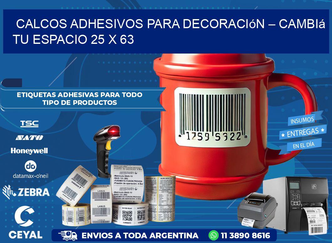 Calcos Adhesivos para Decoración – Cambiá Tu Espacio 25 x 63
