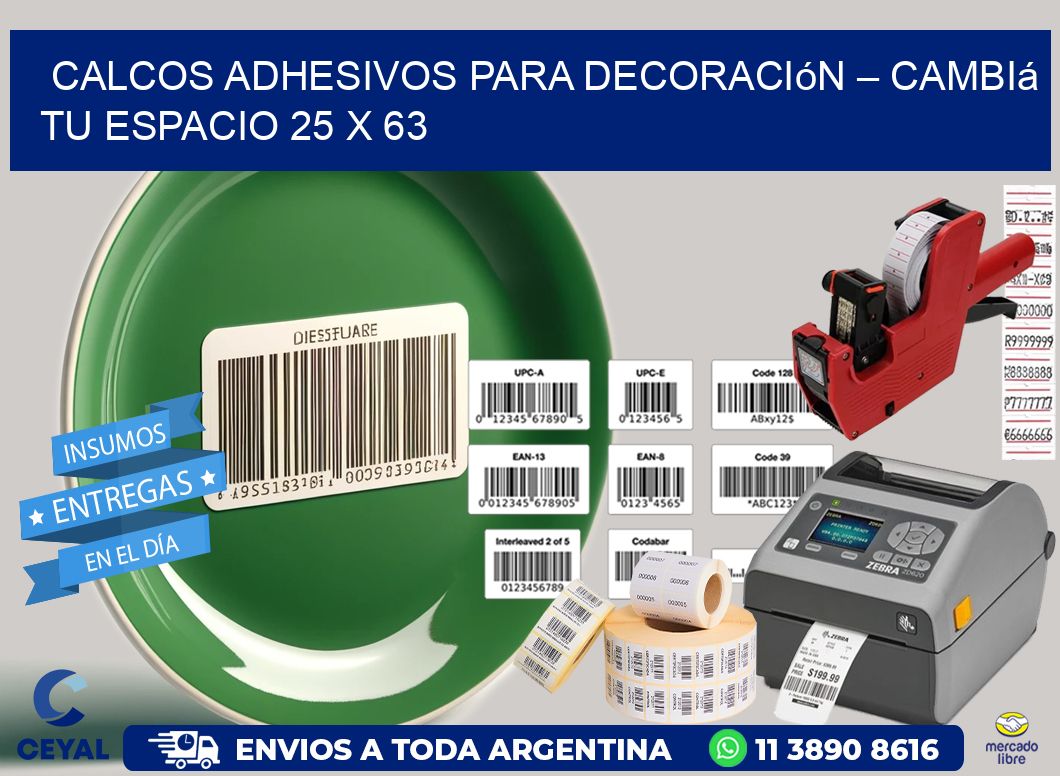 Calcos Adhesivos para Decoración – Cambiá Tu Espacio 25 x 63