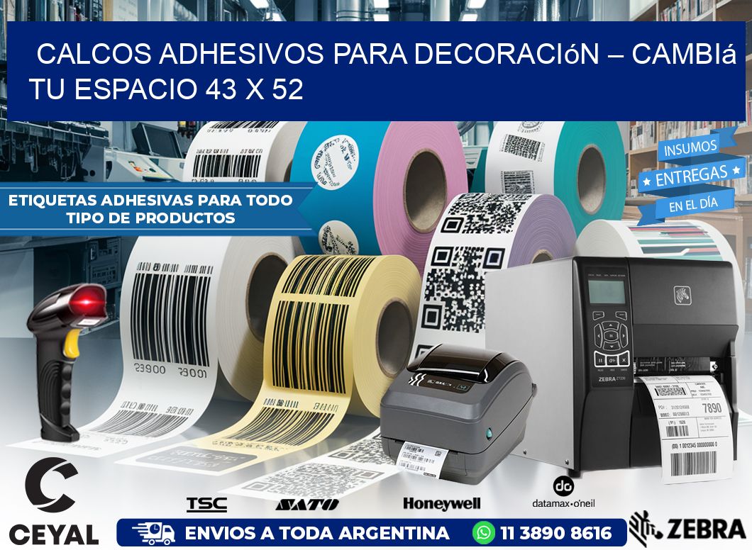 Calcos Adhesivos para Decoración – Cambiá Tu Espacio 43 x 52