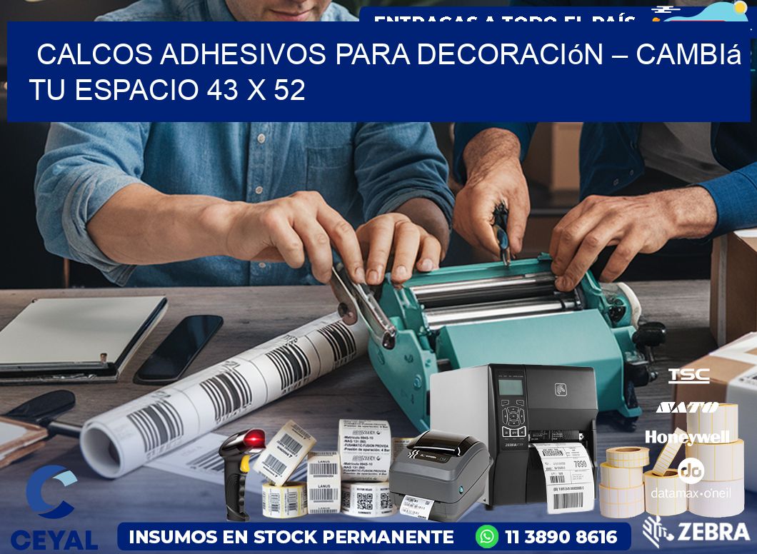 Calcos Adhesivos para Decoración – Cambiá Tu Espacio 43 x 52