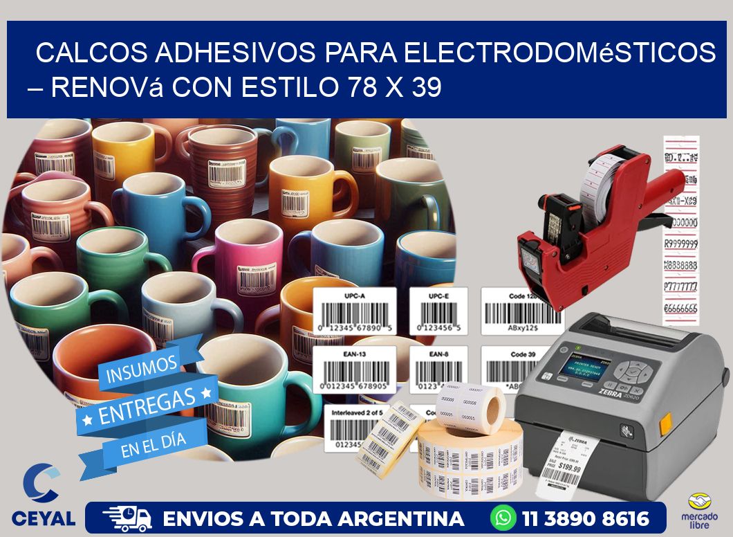 Calcos Adhesivos para Electrodomésticos – Renová con Estilo 78 x 39