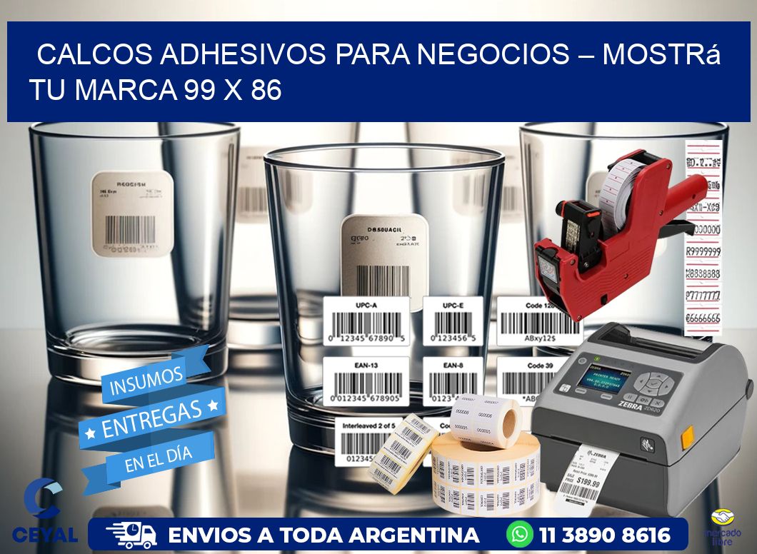 Calcos Adhesivos para Negocios – Mostrá Tu Marca 99 x 86