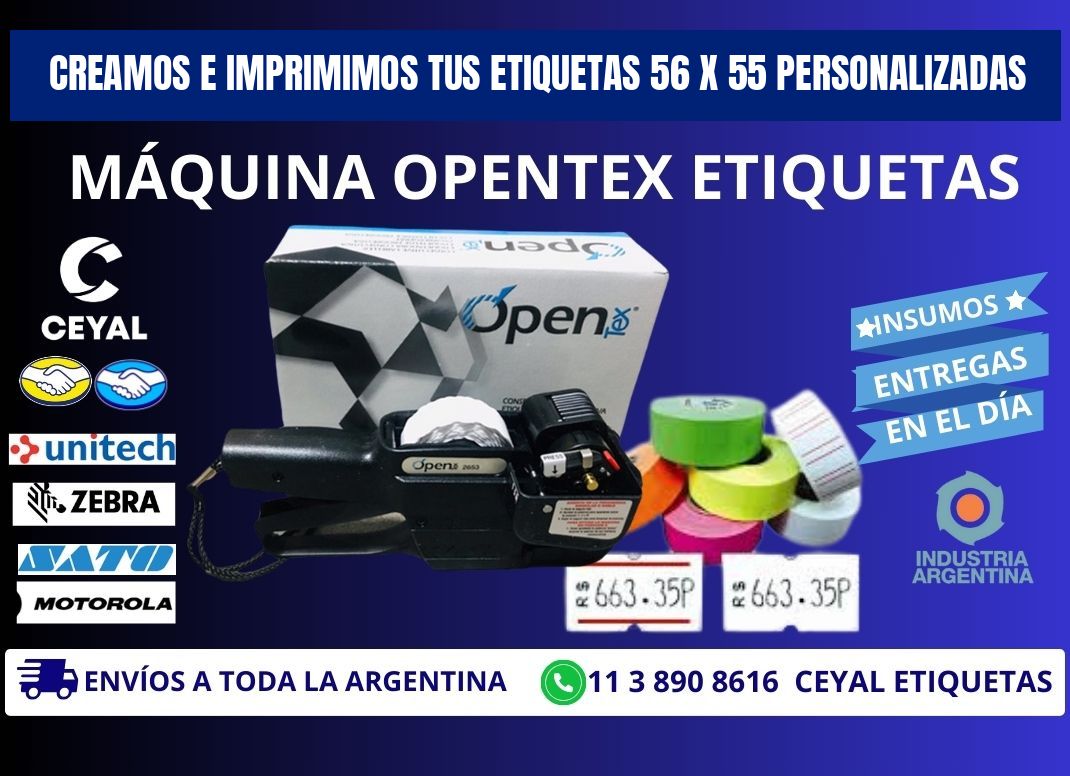 Creamos e Imprimimos tus Etiquetas 56 x 55 Personalizadas