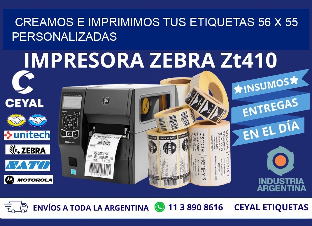 Creamos e Imprimimos tus Etiquetas 56 x 55 Personalizadas