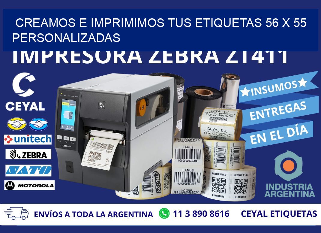 Creamos e Imprimimos tus Etiquetas 56 x 55 Personalizadas