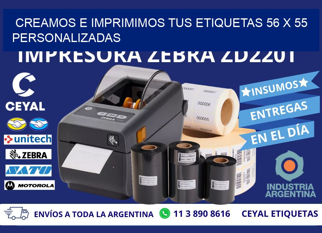 Creamos e Imprimimos tus Etiquetas 56 x 55 Personalizadas