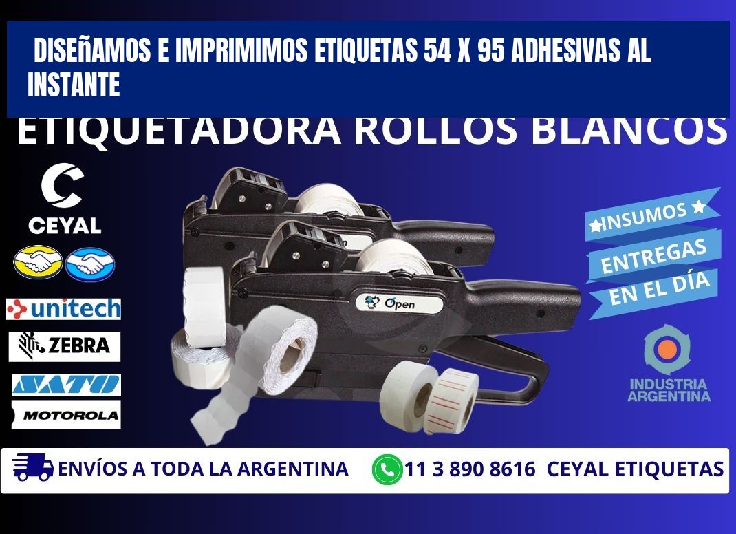 Diseñamos e Imprimimos Etiquetas 54 x 95 Adhesivas al Instante
