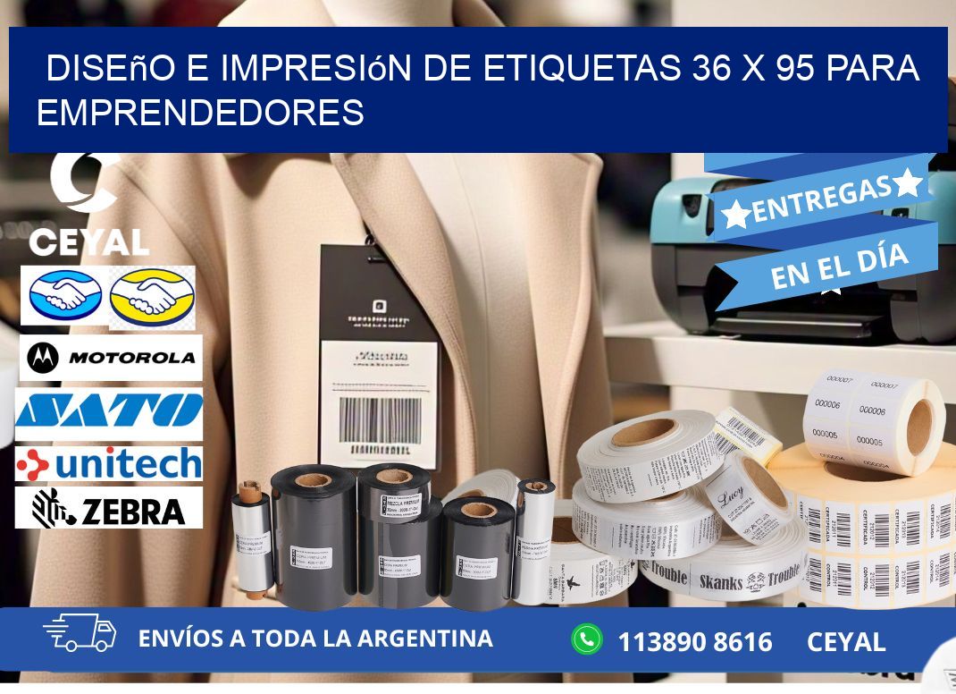 Diseño e Impresión de Etiquetas 36 x 95 para Emprendedores