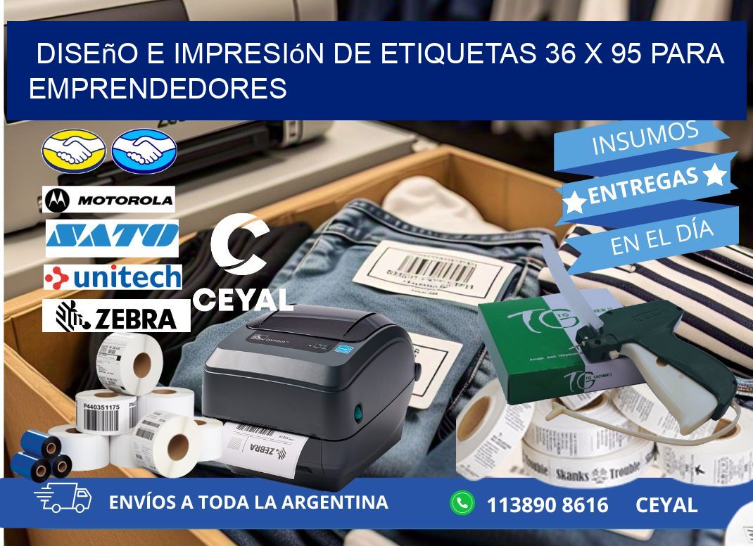 Diseño e Impresión de Etiquetas 36 x 95 para Emprendedores