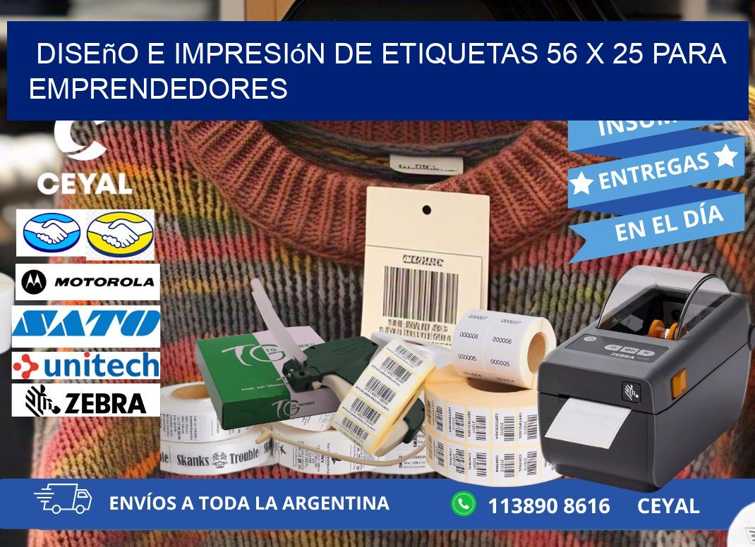 Diseño e Impresión de Etiquetas 56 x 25 para Emprendedores