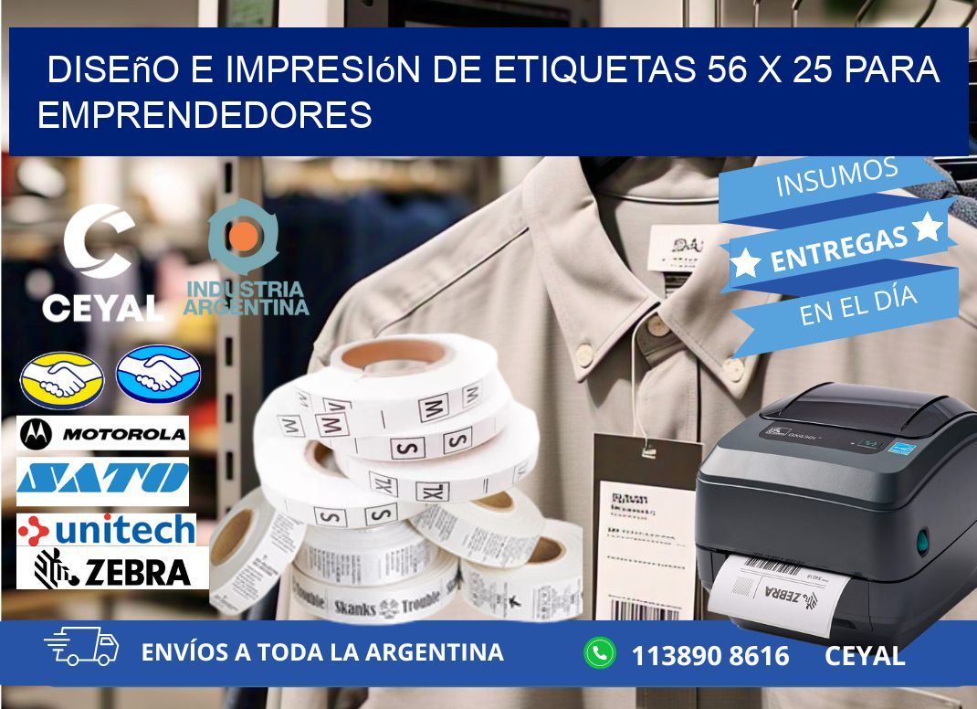 Diseño e Impresión de Etiquetas 56 x 25 para Emprendedores