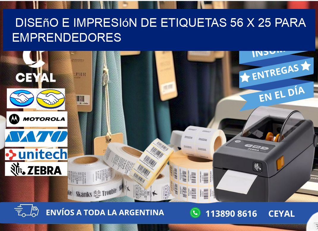 Diseño e Impresión de Etiquetas 56 x 25 para Emprendedores