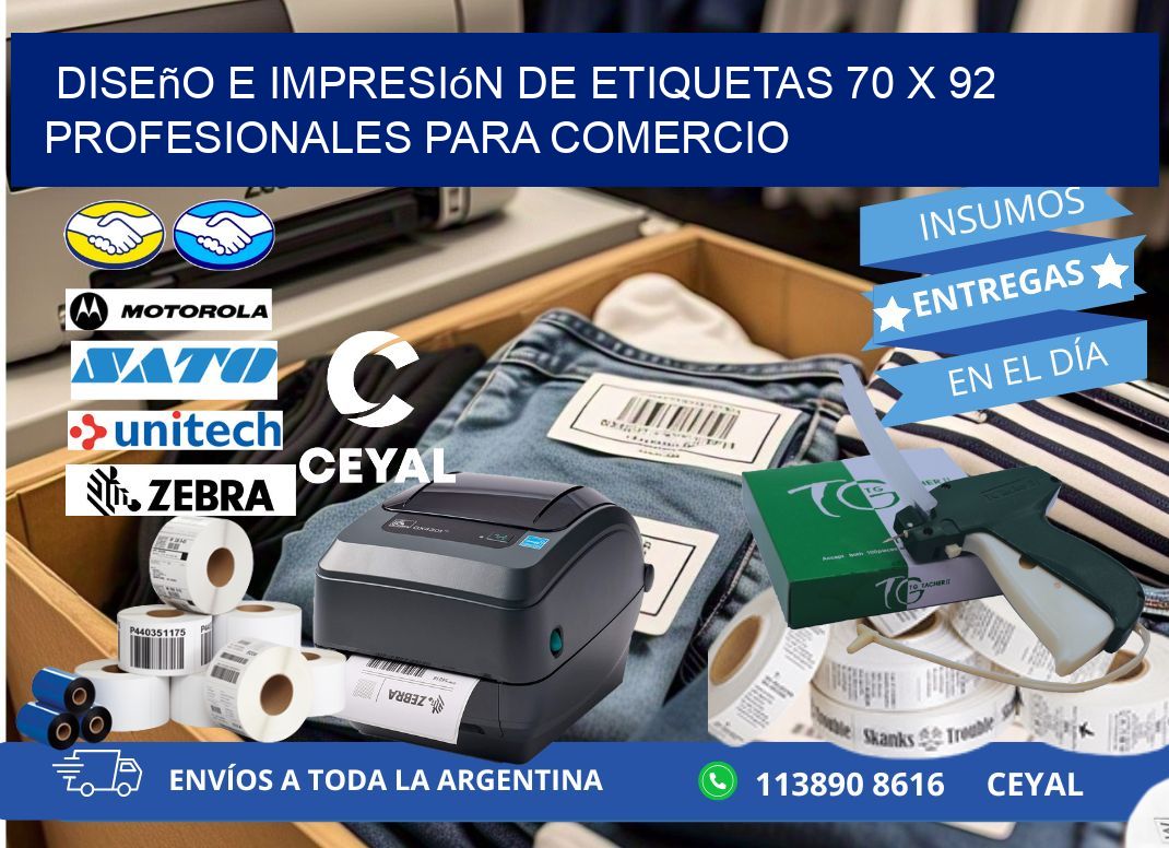 Diseño e Impresión de Etiquetas 70 x 92 Profesionales para Comercio