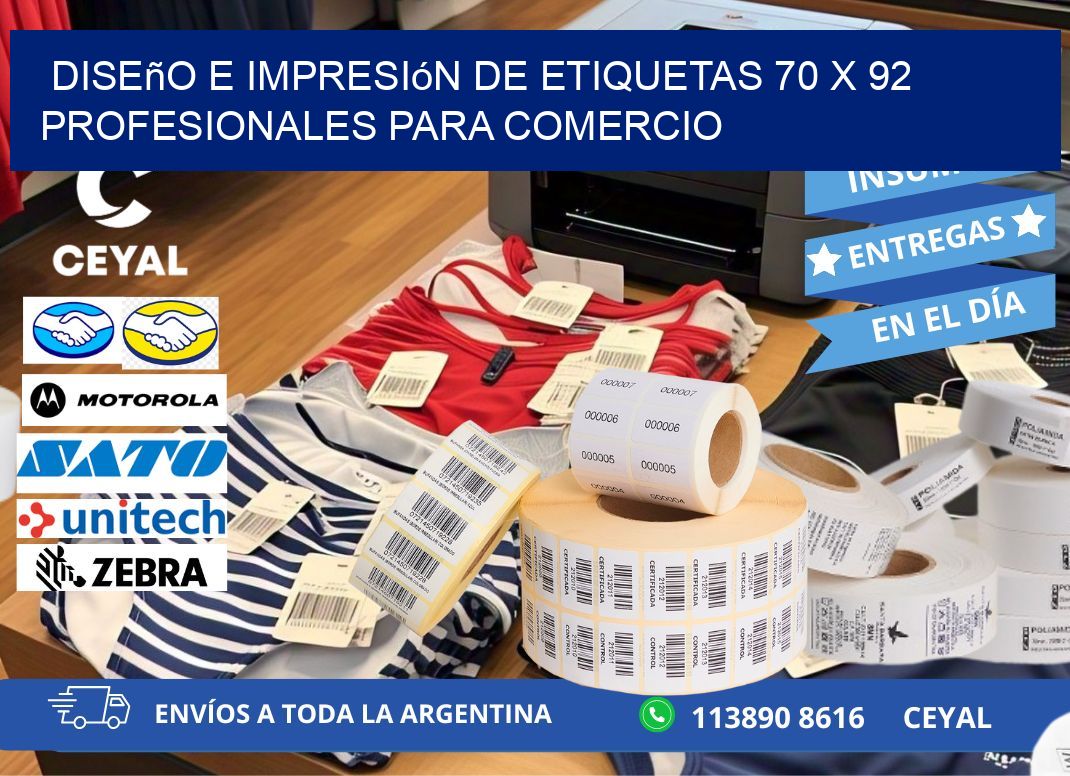 Diseño e Impresión de Etiquetas 70 x 92 Profesionales para Comercio