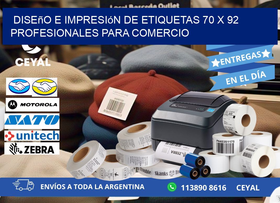 Diseño e Impresión de Etiquetas 70 x 92 Profesionales para Comercio