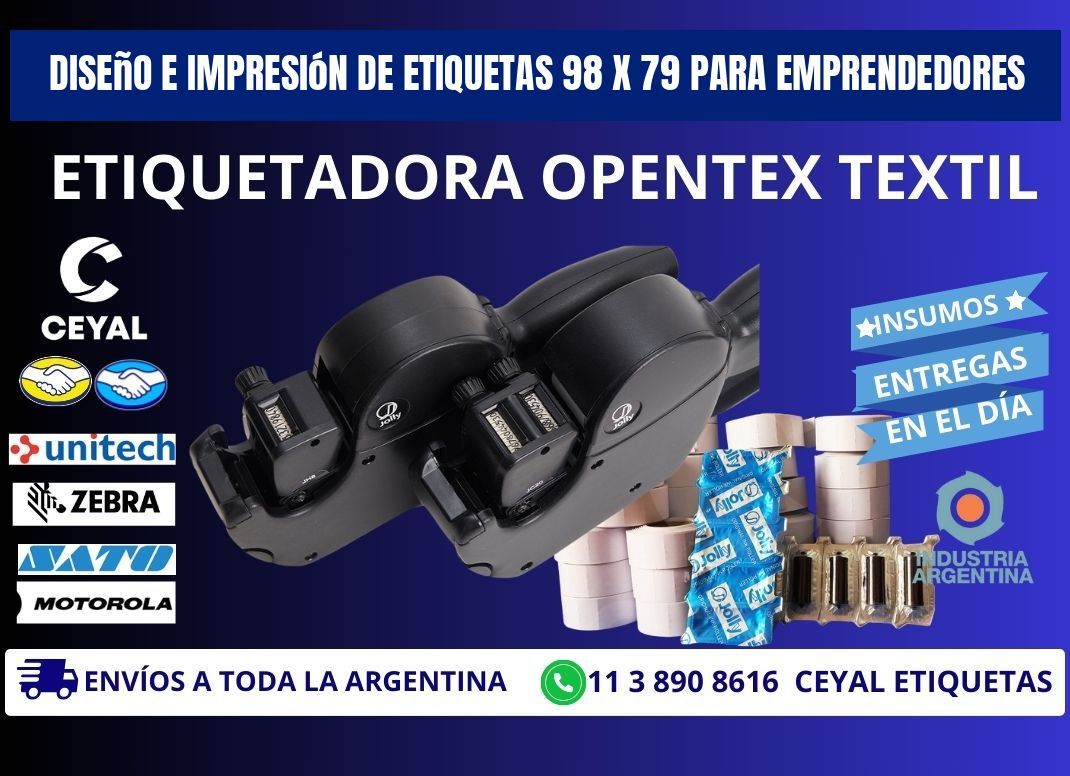 Diseño e Impresión de Etiquetas 98 x 79 para Emprendedores