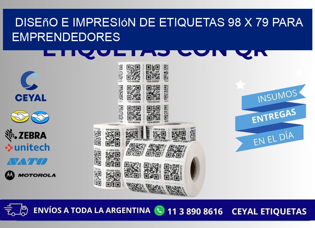 Diseño e Impresión de Etiquetas 98 x 79 para Emprendedores