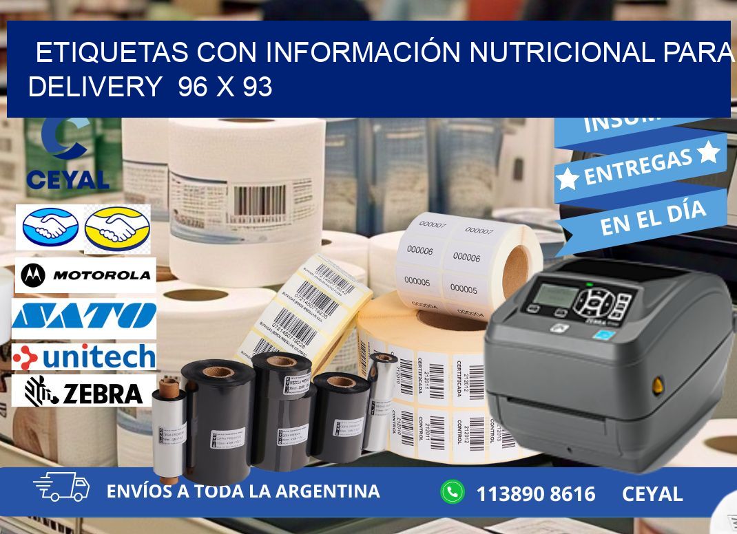 ETIQUETAS CON INFORMACIÓN NUTRICIONAL PARA DELIVERY  96 x 93