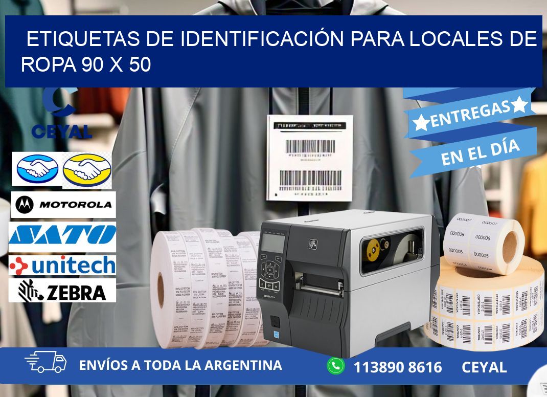 ETIQUETAS DE IDENTIFICACIÓN PARA LOCALES DE ROPA 90 x 50