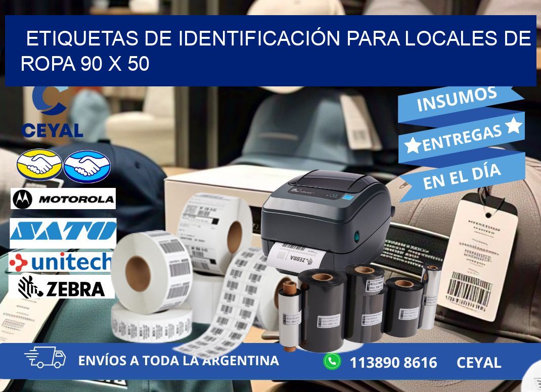 ETIQUETAS DE IDENTIFICACIÓN PARA LOCALES DE ROPA 90 x 50