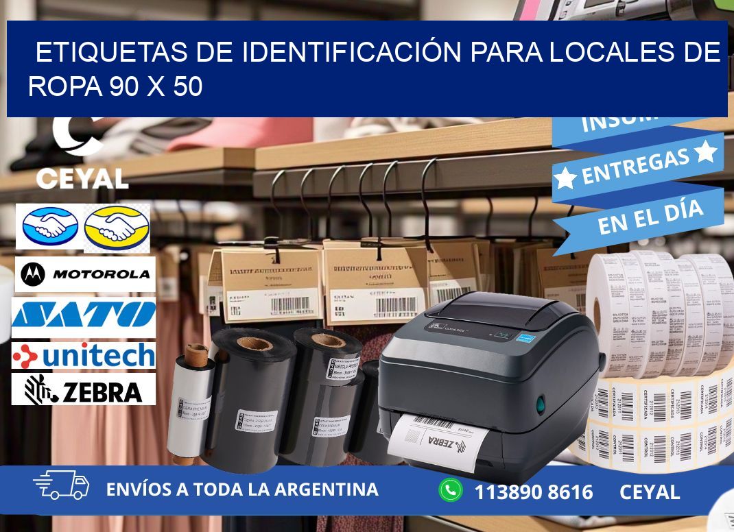 ETIQUETAS DE IDENTIFICACIÓN PARA LOCALES DE ROPA 90 x 50