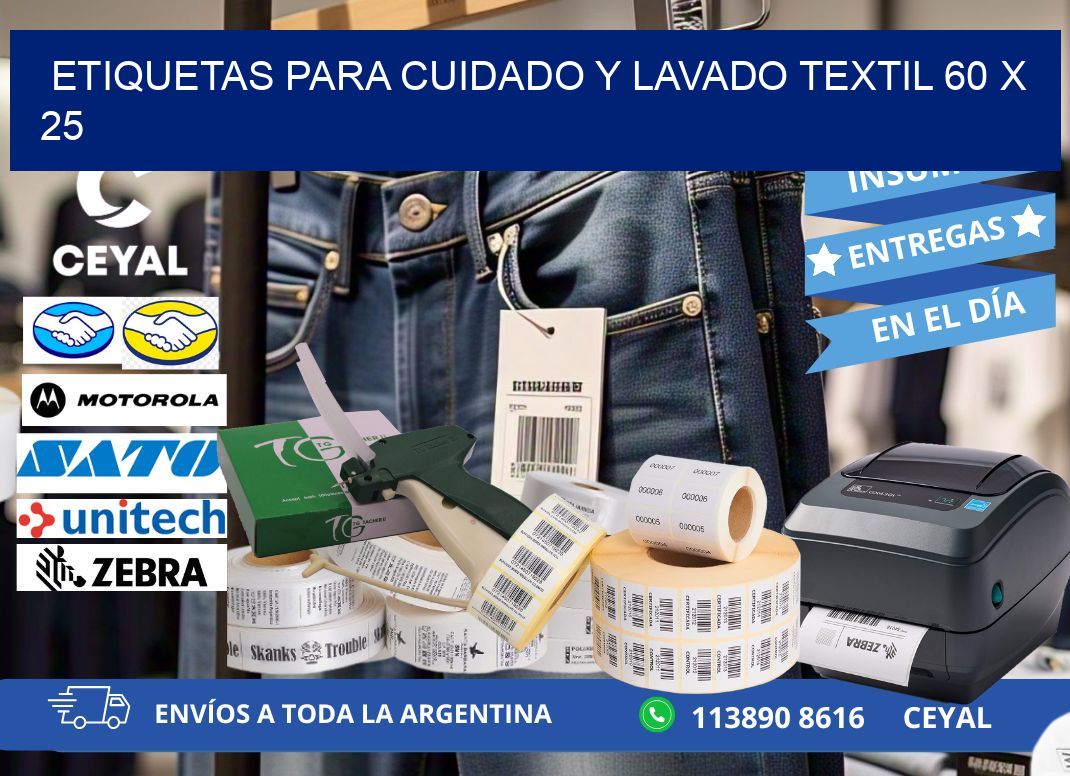 ETIQUETAS PARA CUIDADO Y LAVADO TEXTIL 60 x 25