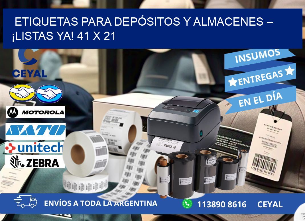 ETIQUETAS PARA DEPÓSITOS Y ALMACENES – ¡LISTAS YA! 41 x 21
